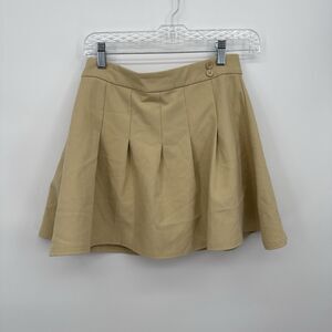 Danielle Bernstein by WeWoreWhat Beige Pleated Mini Skirt Size 6